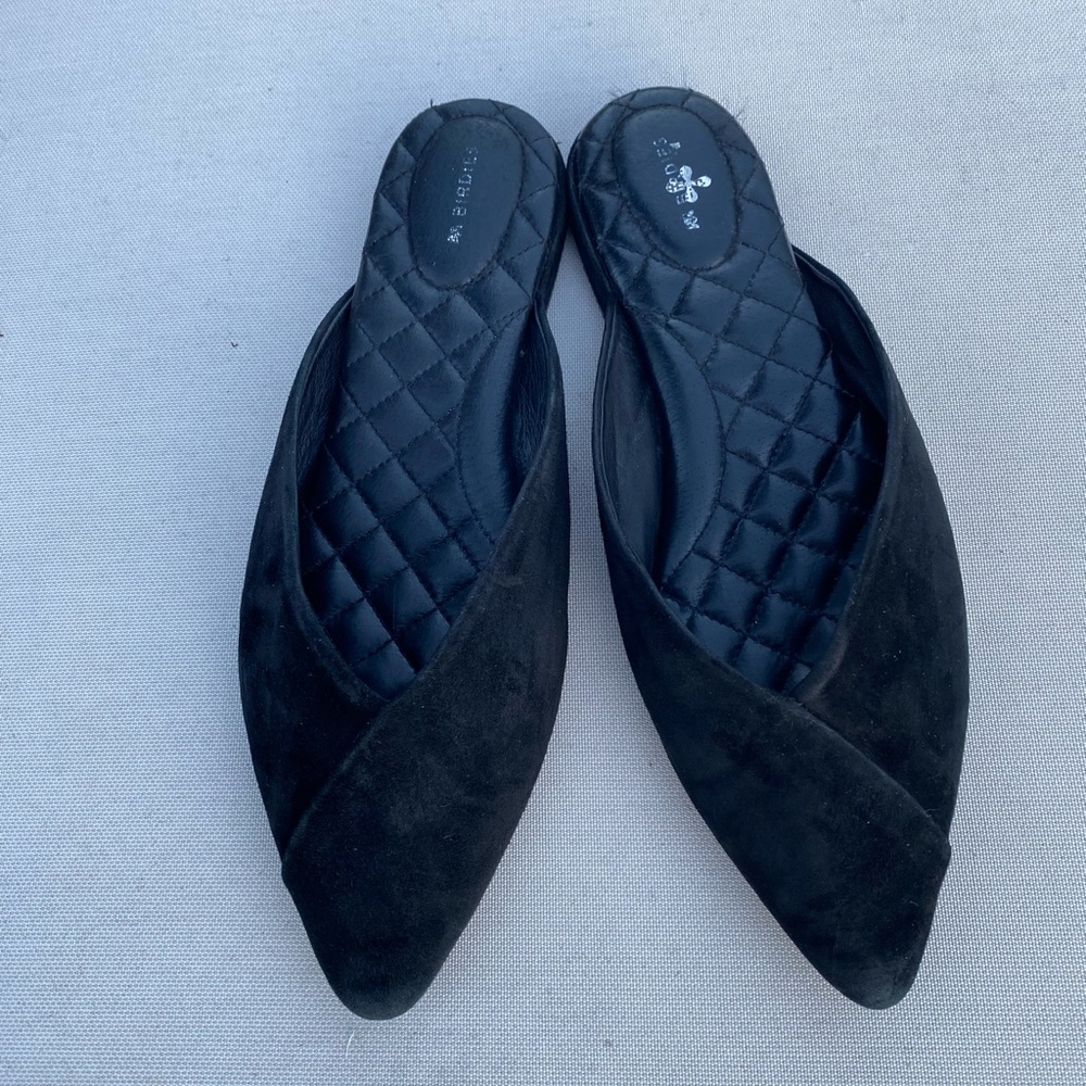 Birdies Black Quilted Mules